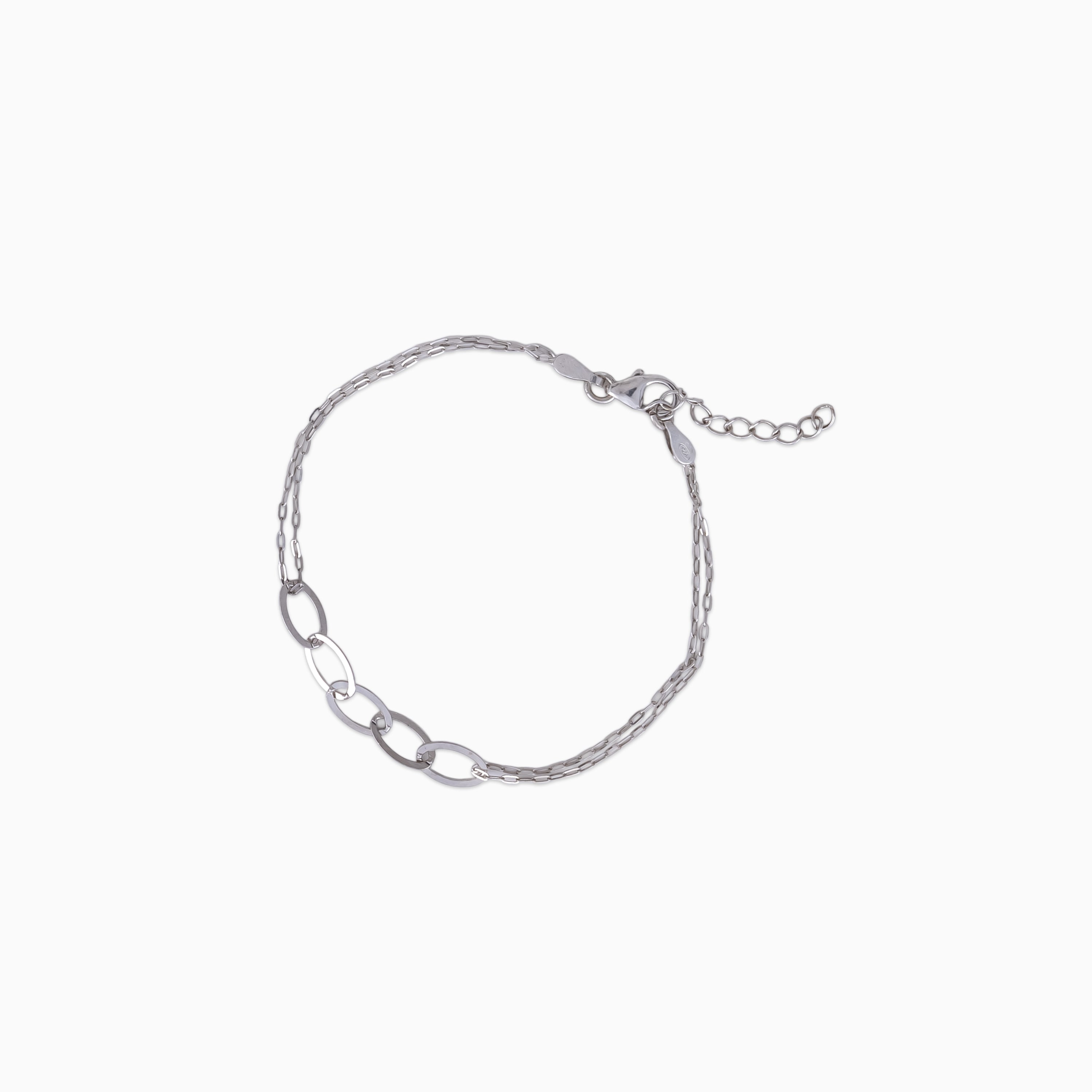 Oval Link Duo Chain Bracelet