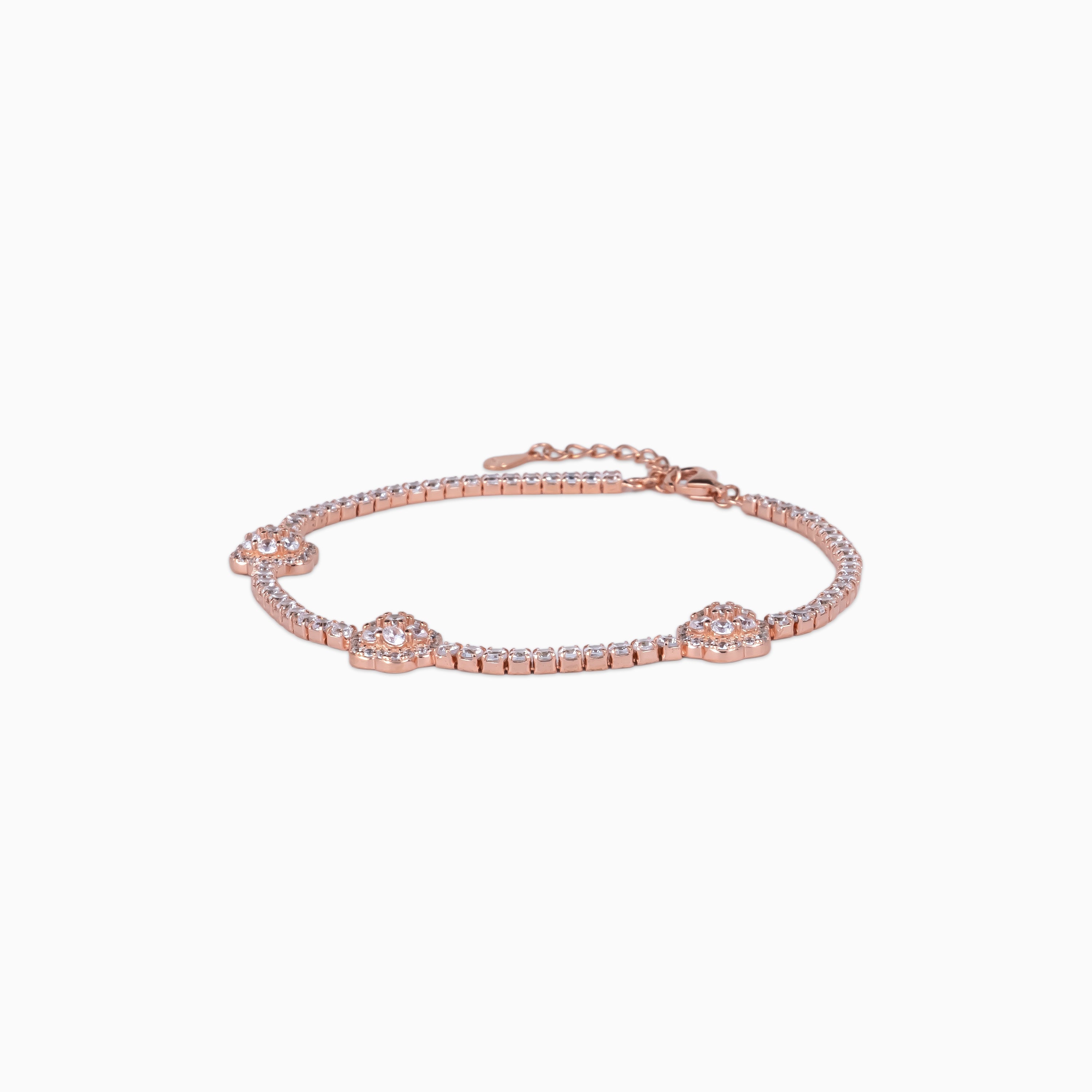 Petal Pavé Trio Tennis Bracelet
