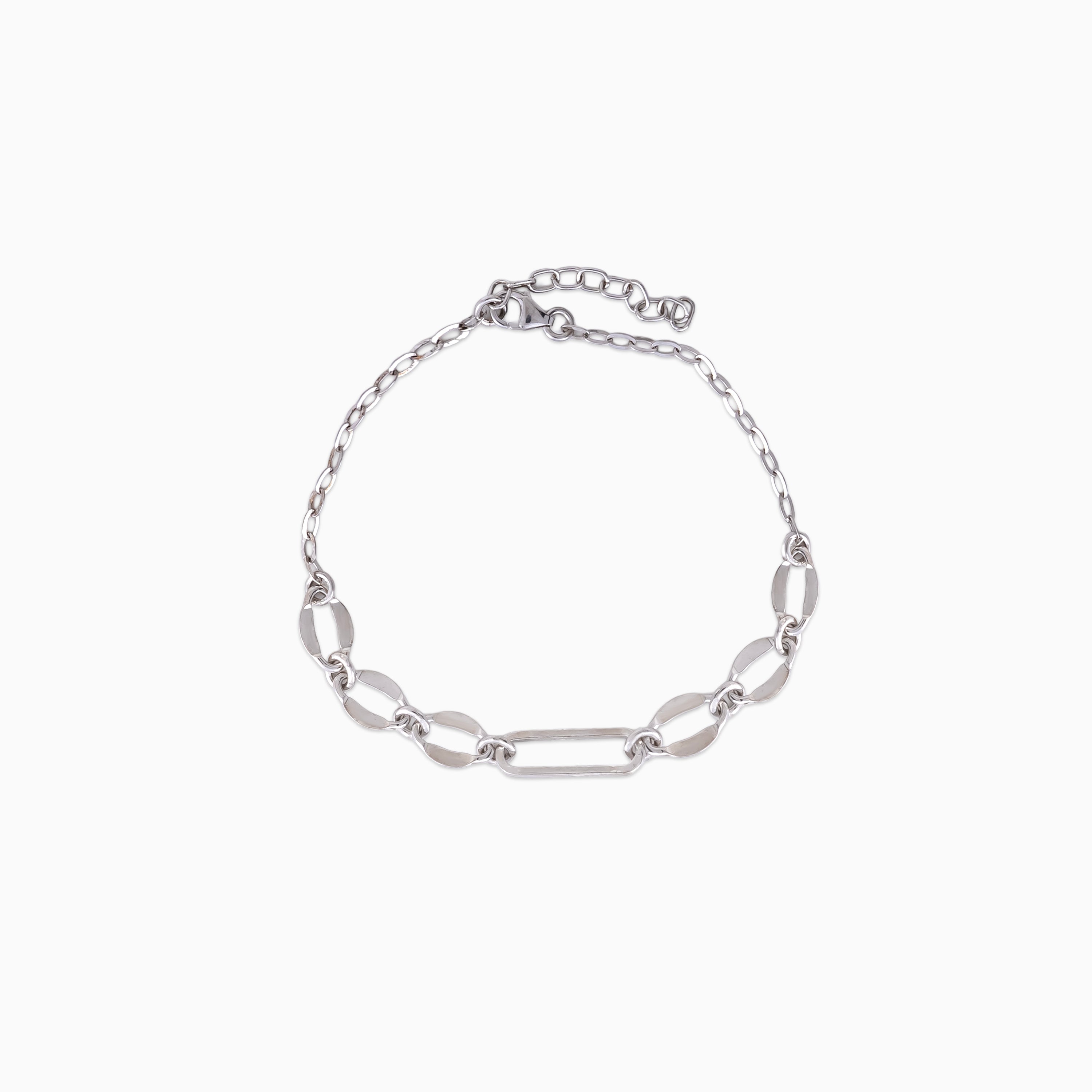 925 sterling silver, rhodium, Petite Pearl Bead Chain Bracelet bracelet (Bloom & Pearl), 16 cm