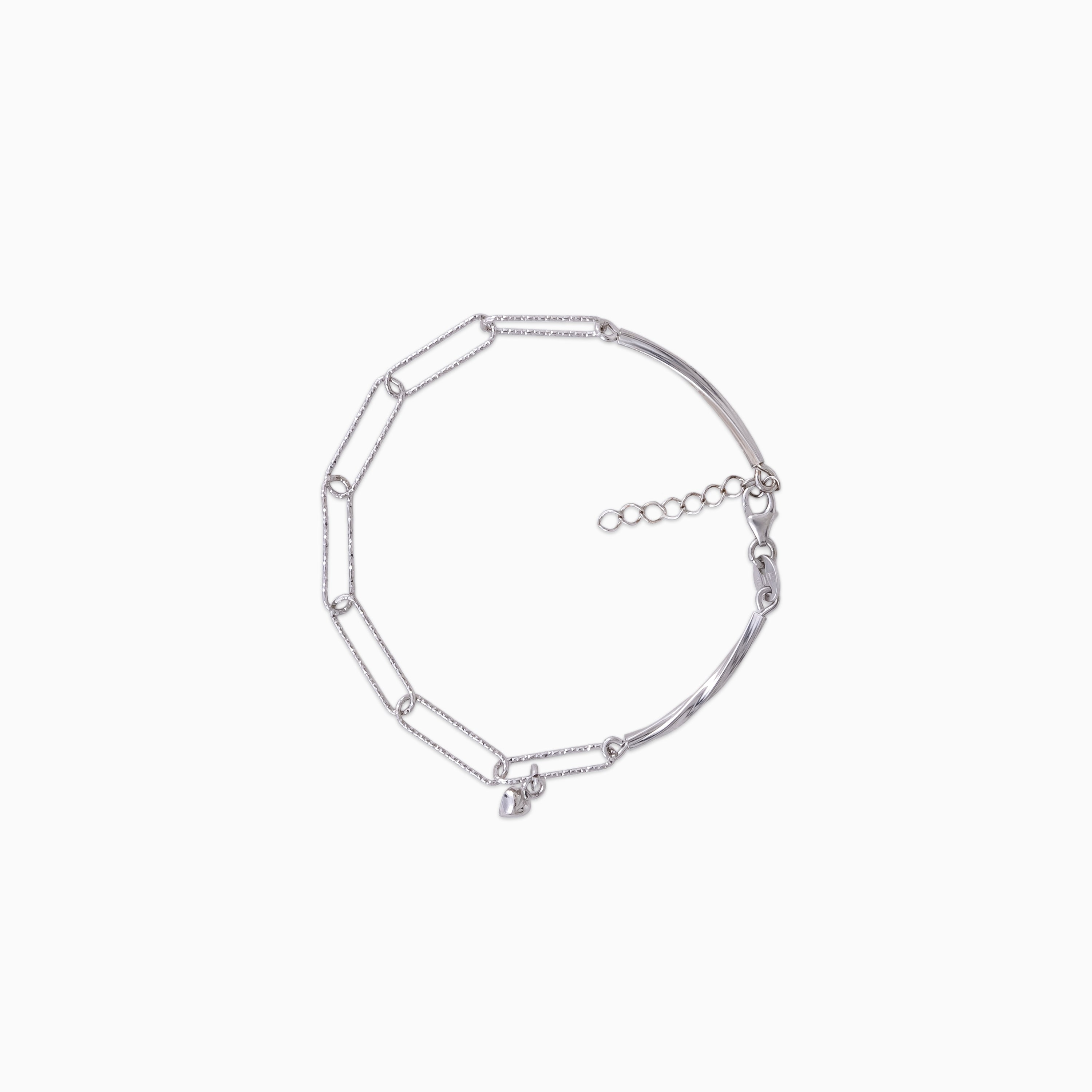 Paperclip Heart Charm Bracelet