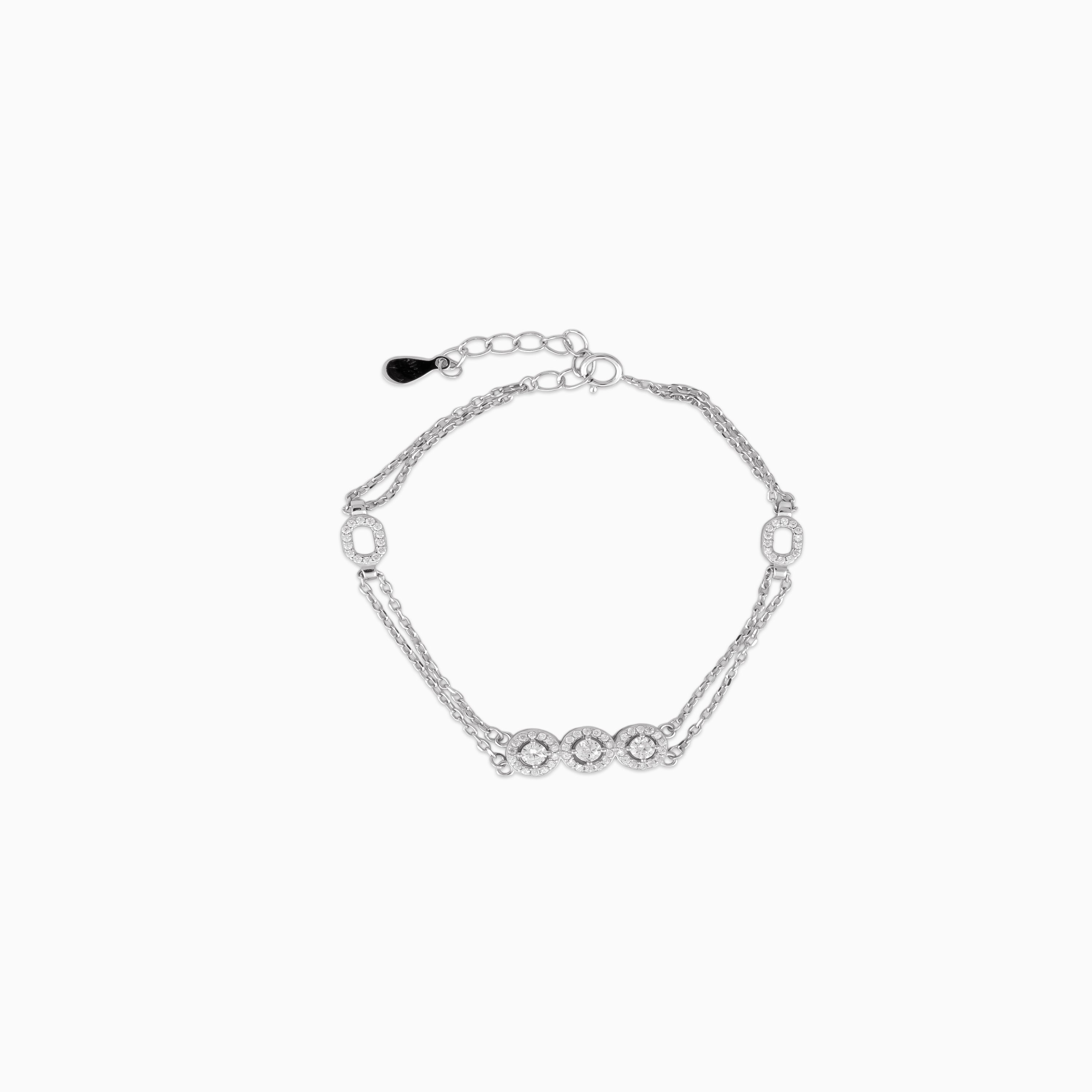 925 sterling silver, rhodium, Stellar Lattice bracelet (Stellar Lattice), 16 cm