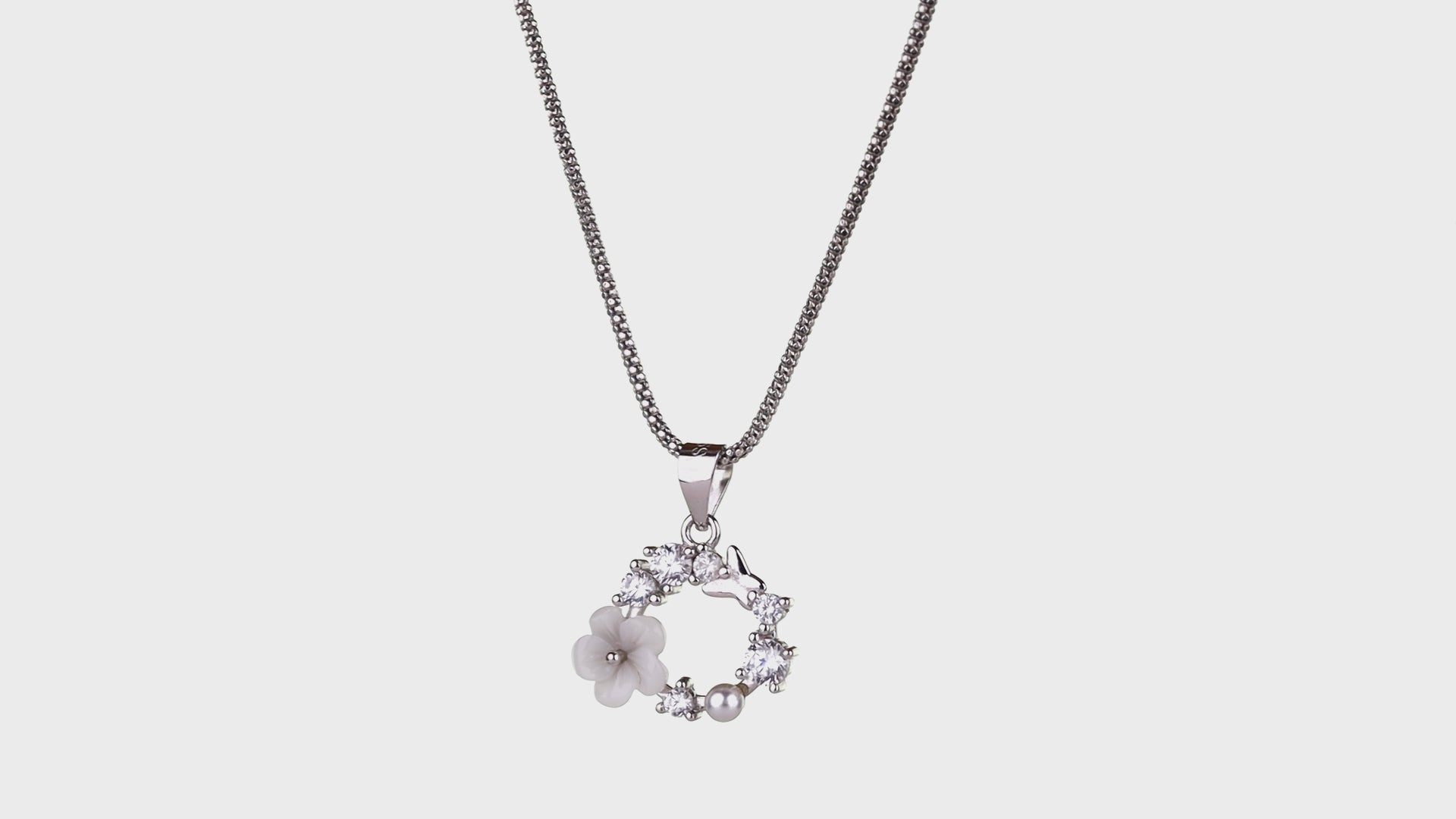 Dove Garden Wreath Pendant Set