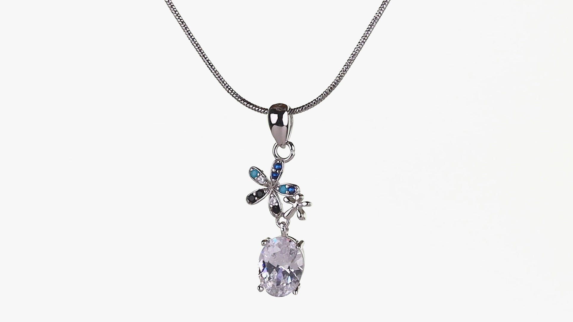 Azure Bloom Drop Necklace