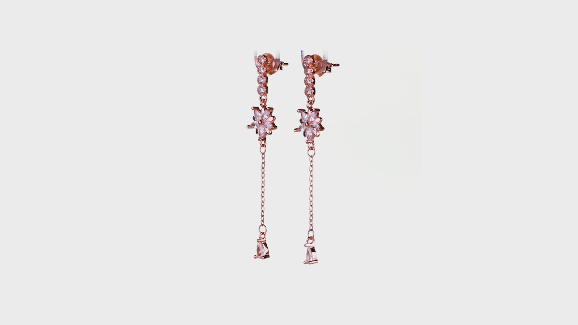 Rose gold Starburst Chain Drops