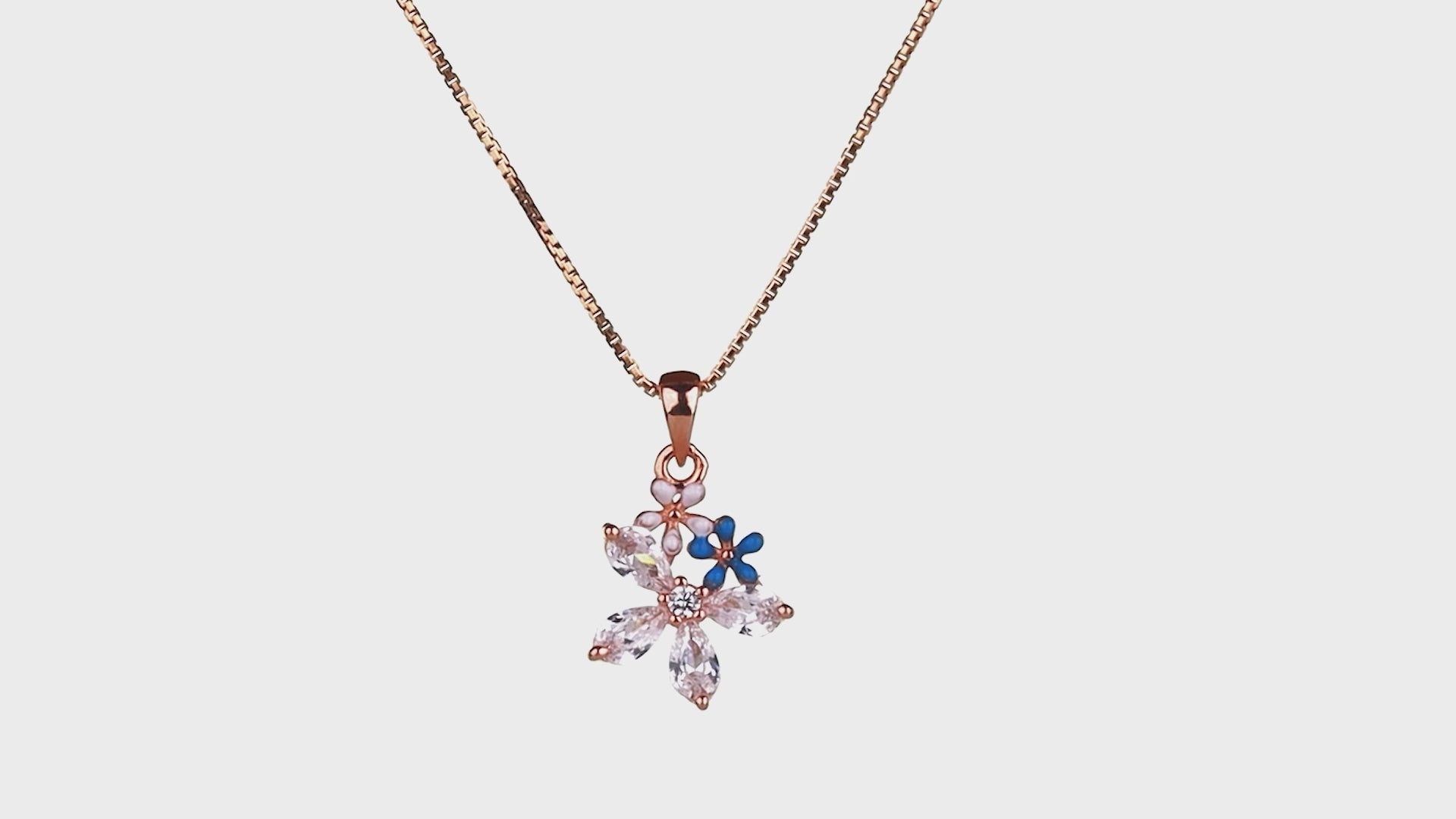 Azure Blossom Cluster Pendant Set