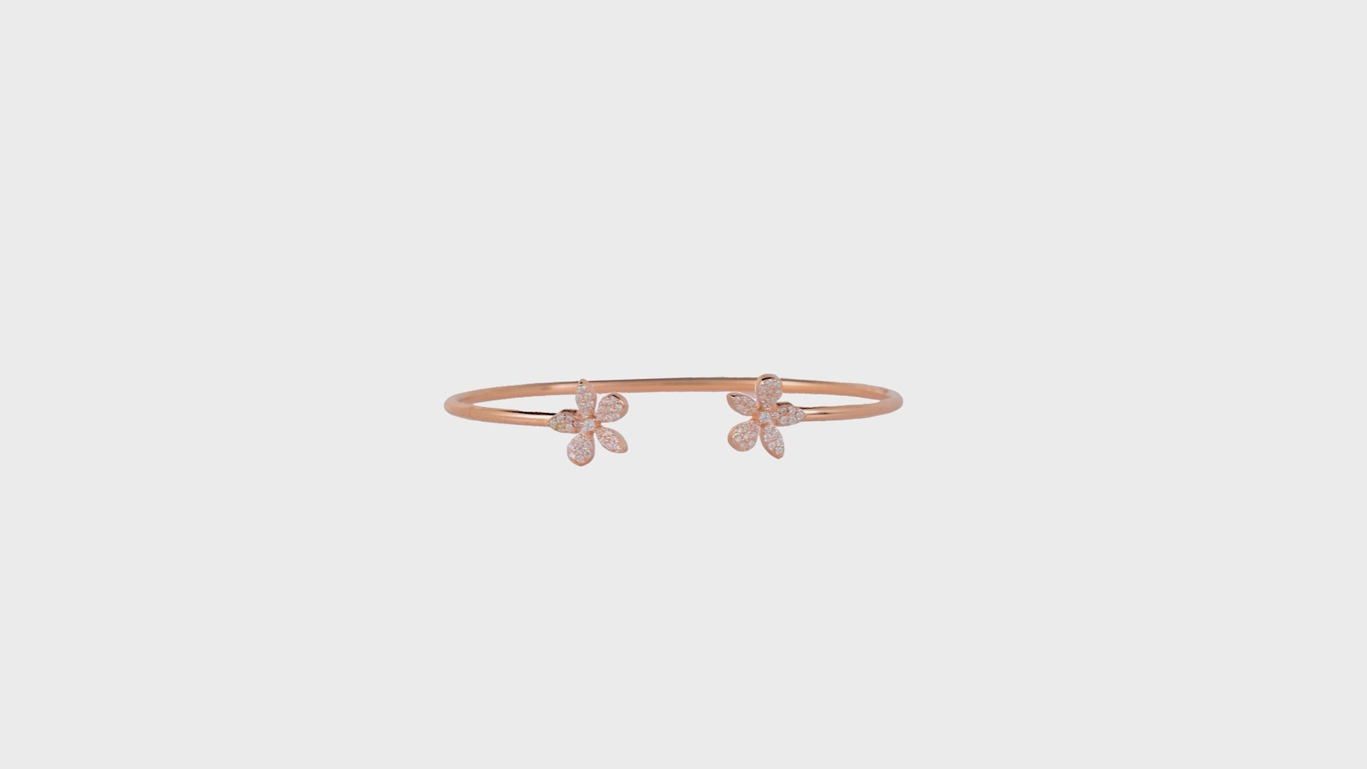 Twin Blossom Pavé Bangle