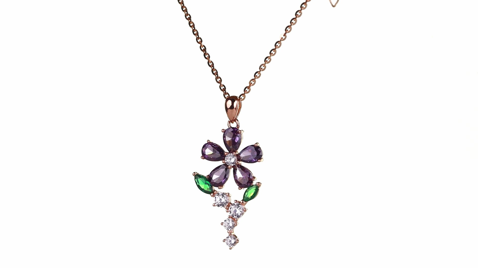 Amethyst Bloom Pendant Set