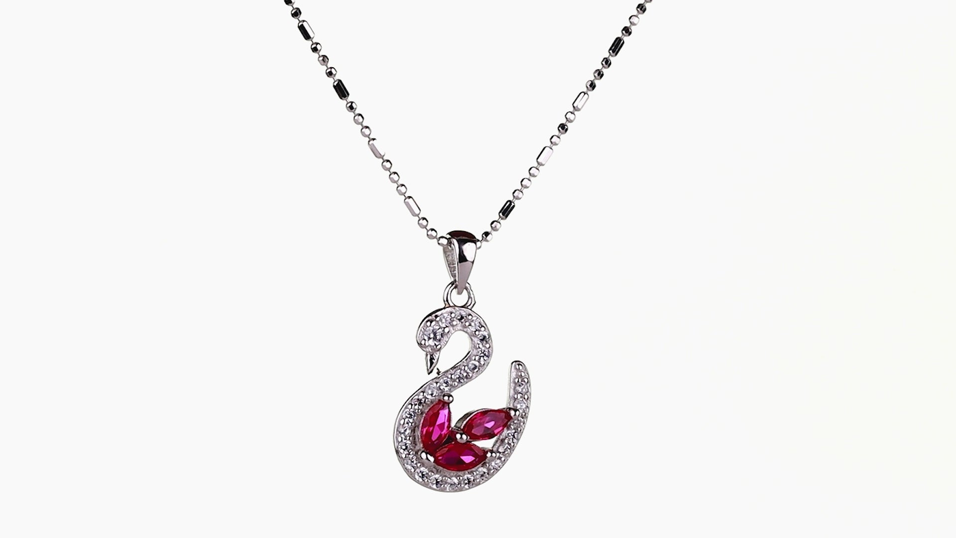 Ruby Wing Swan Pendant Set