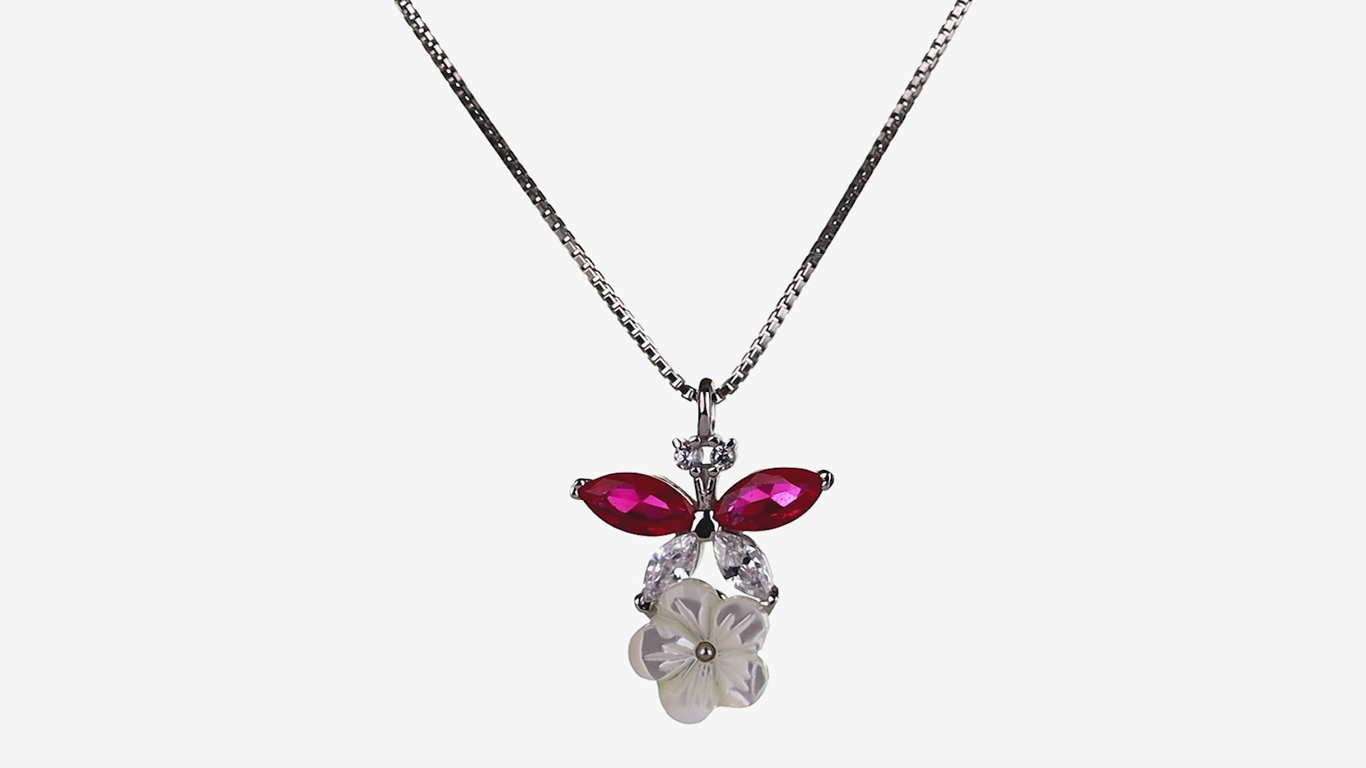 Fuchsia Wing Blossom Pendant Set