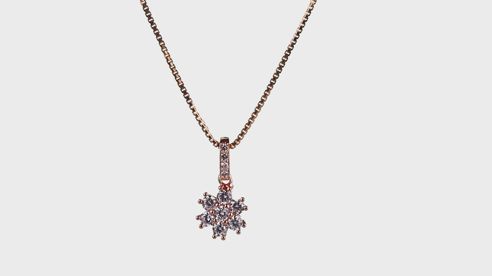 Rose Daisy Cluster Pendant Set