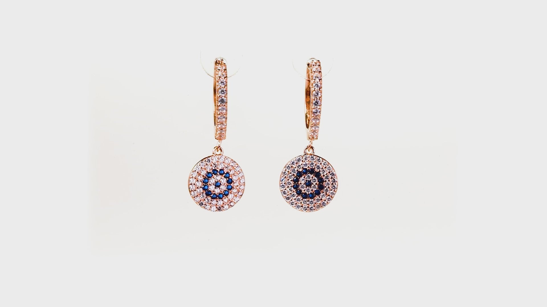 Evil Eye Pavé Huggie Drops