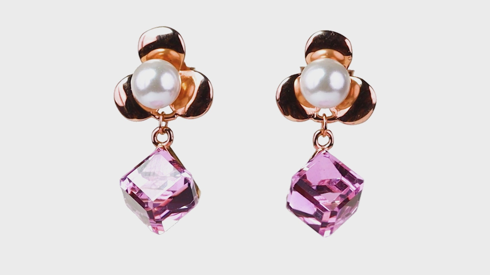 Rose Gold Orchid Pearl Prism Drops