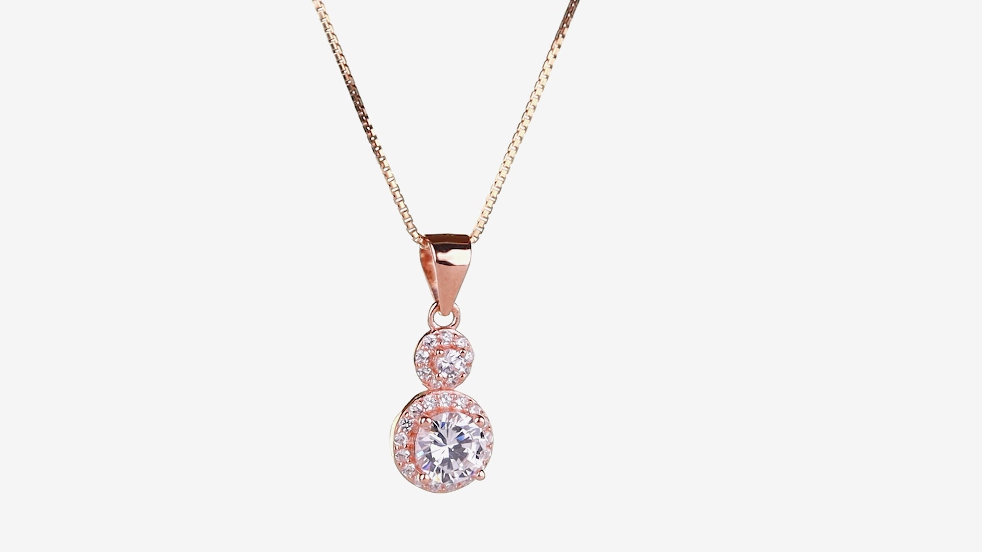 Double Halo Droplet Necklace