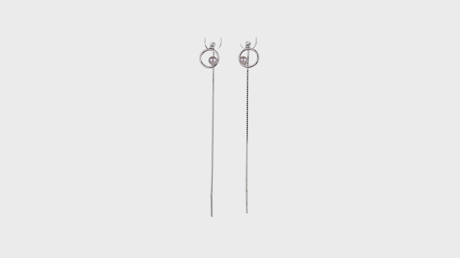 Silver Circle Pavé Threader Drops