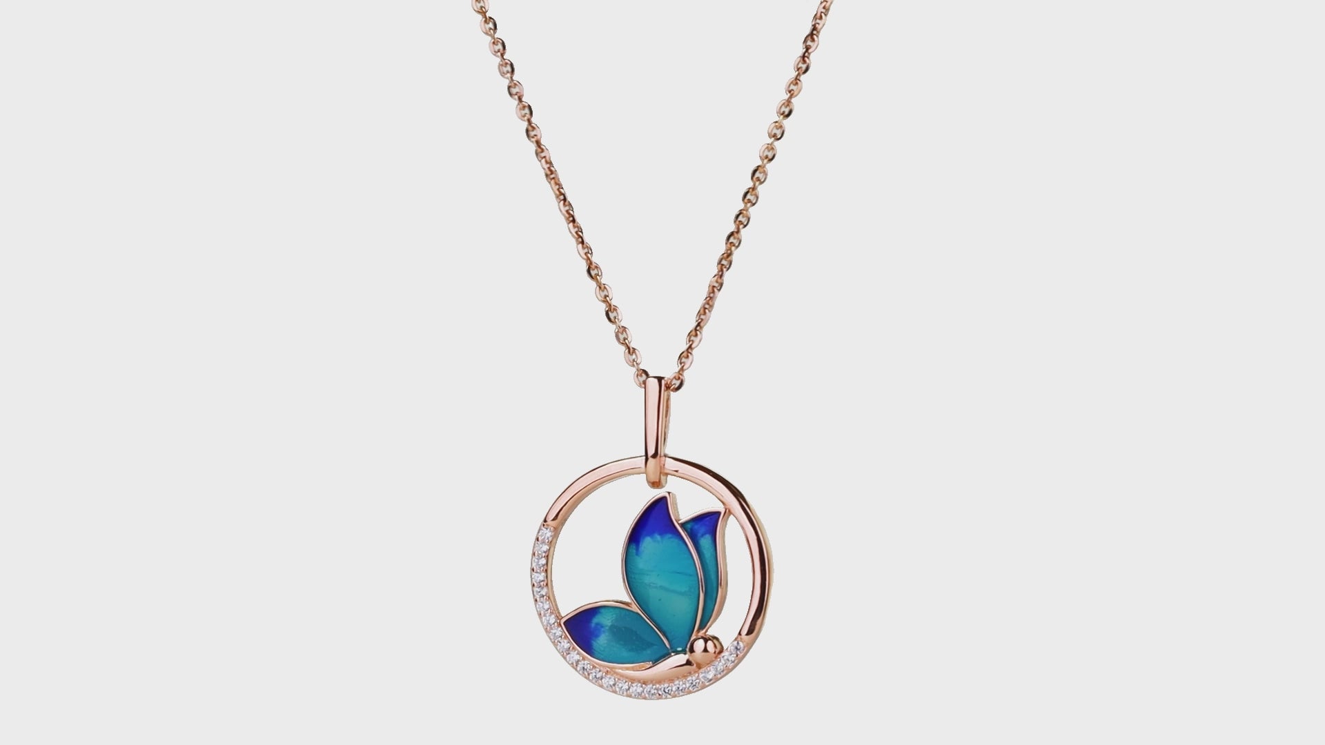 Blue Arc Papillon Pendant Set