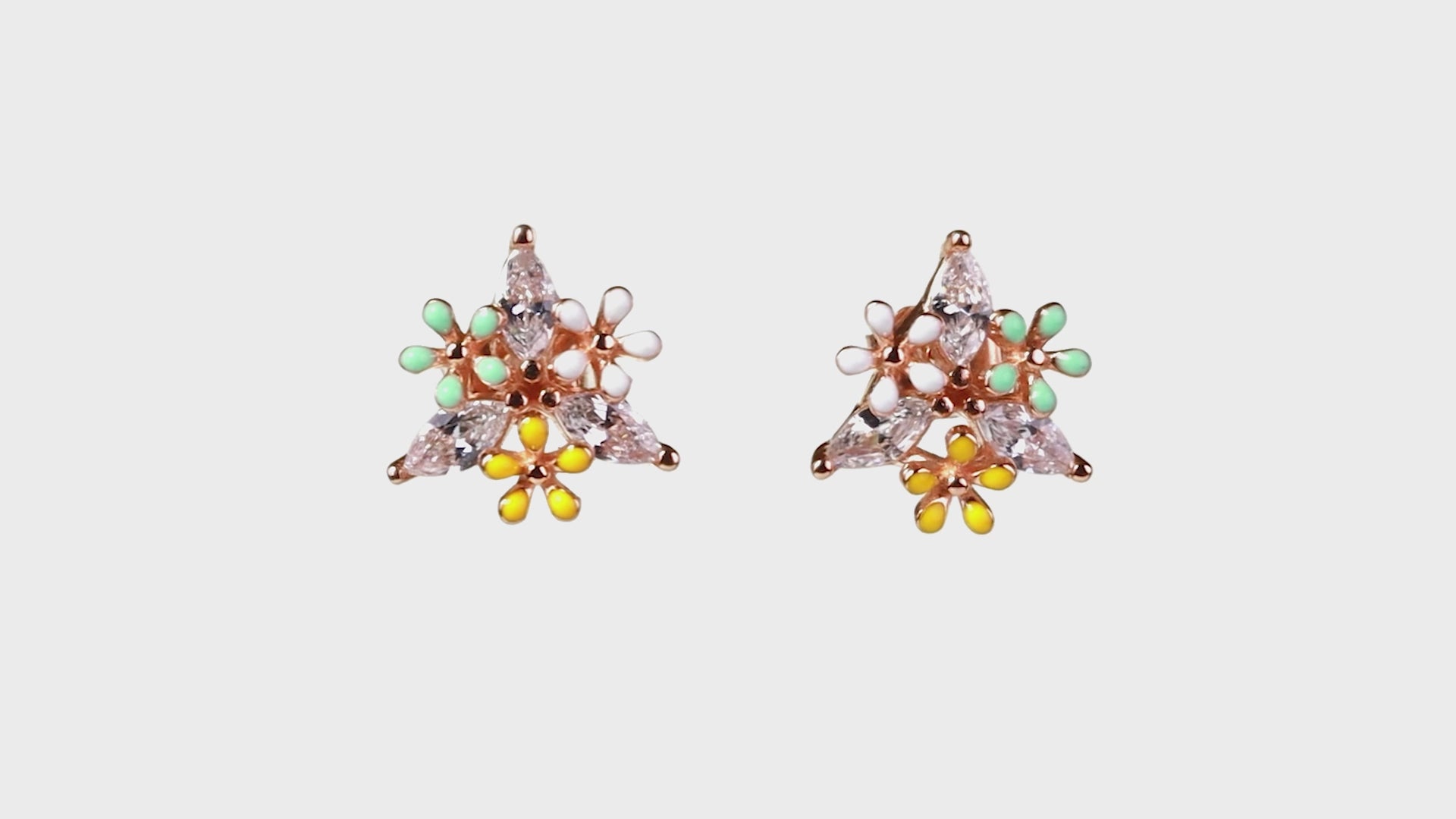 Rose gold Meadow Marquise Studs