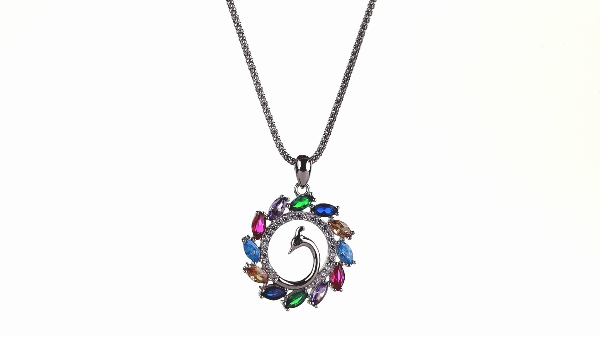 Peacock Ruby Wreath Pendant Set