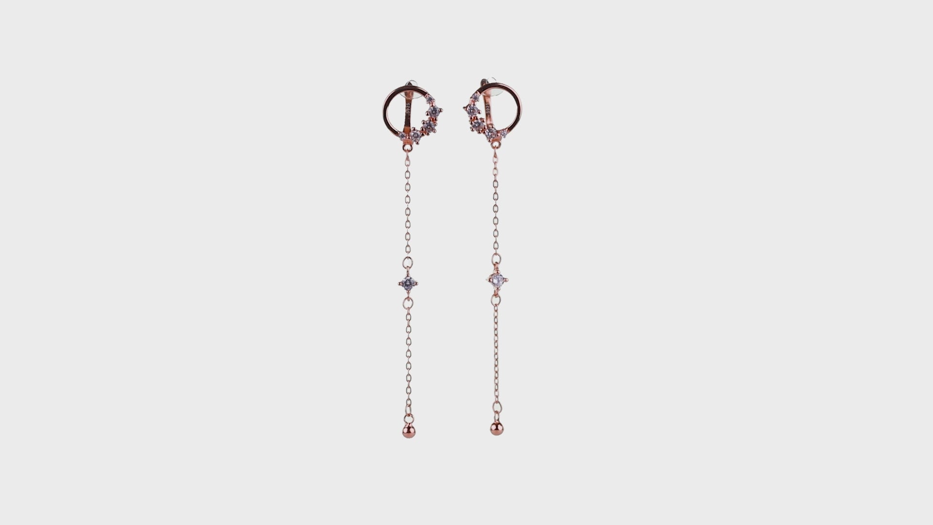 Rose gold Cluster Cascade Huggies