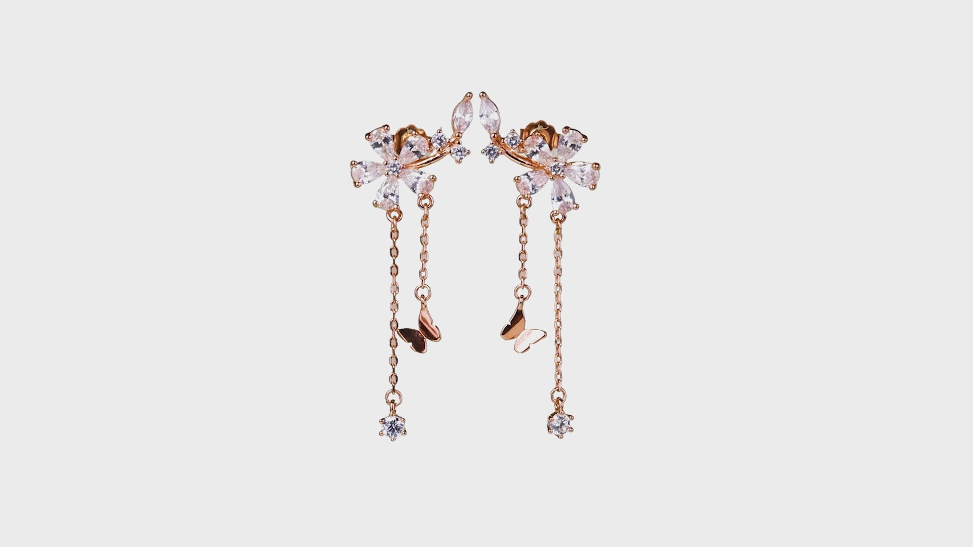 Rose gold Butterfly Bloom Chain Drops