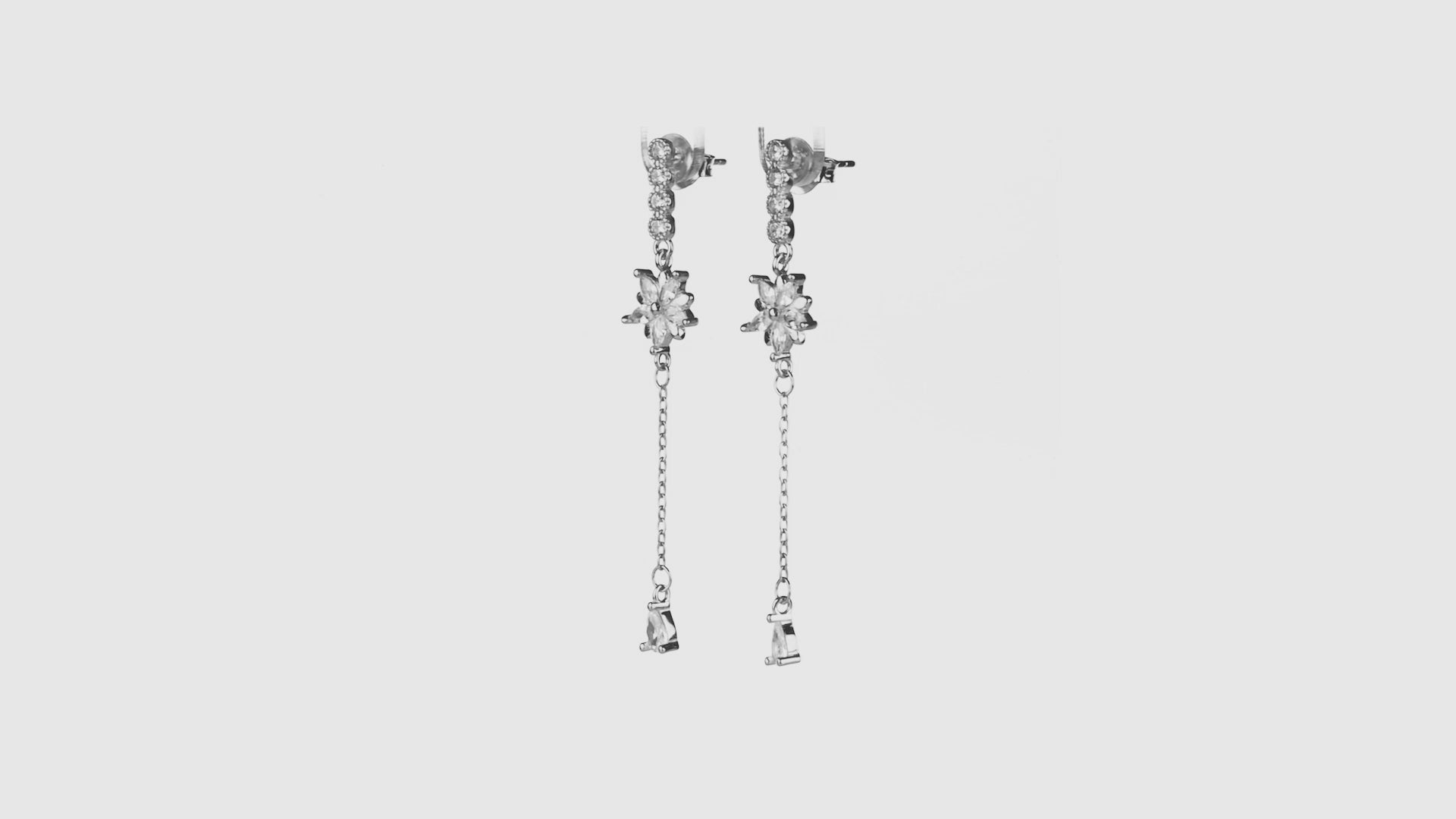 Silver Starburst Chain Drops