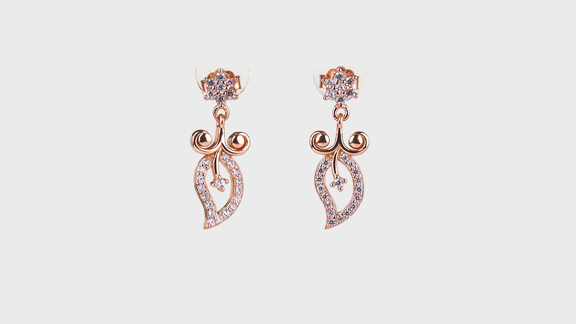 Rose Gold Floral Star Leaf Drops