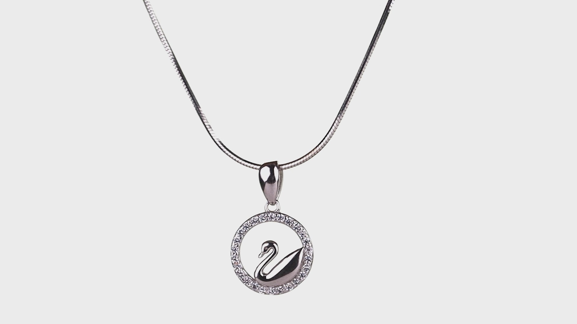 Swan Halo Pendant Set