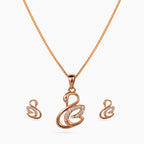 925 sterling silver, rose gold, Swan Reverie Pendant Set pendant set, (Swan Reverie)