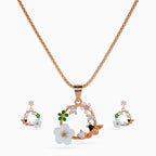 925 sterling silver, rose gold, Honey Blossom Wreath Pendant Set pendant set, (Secret Garden)