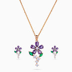 925 sterling silver, rose gold, Amethyst Bloom Pendant Set pendant set, (Papillon)