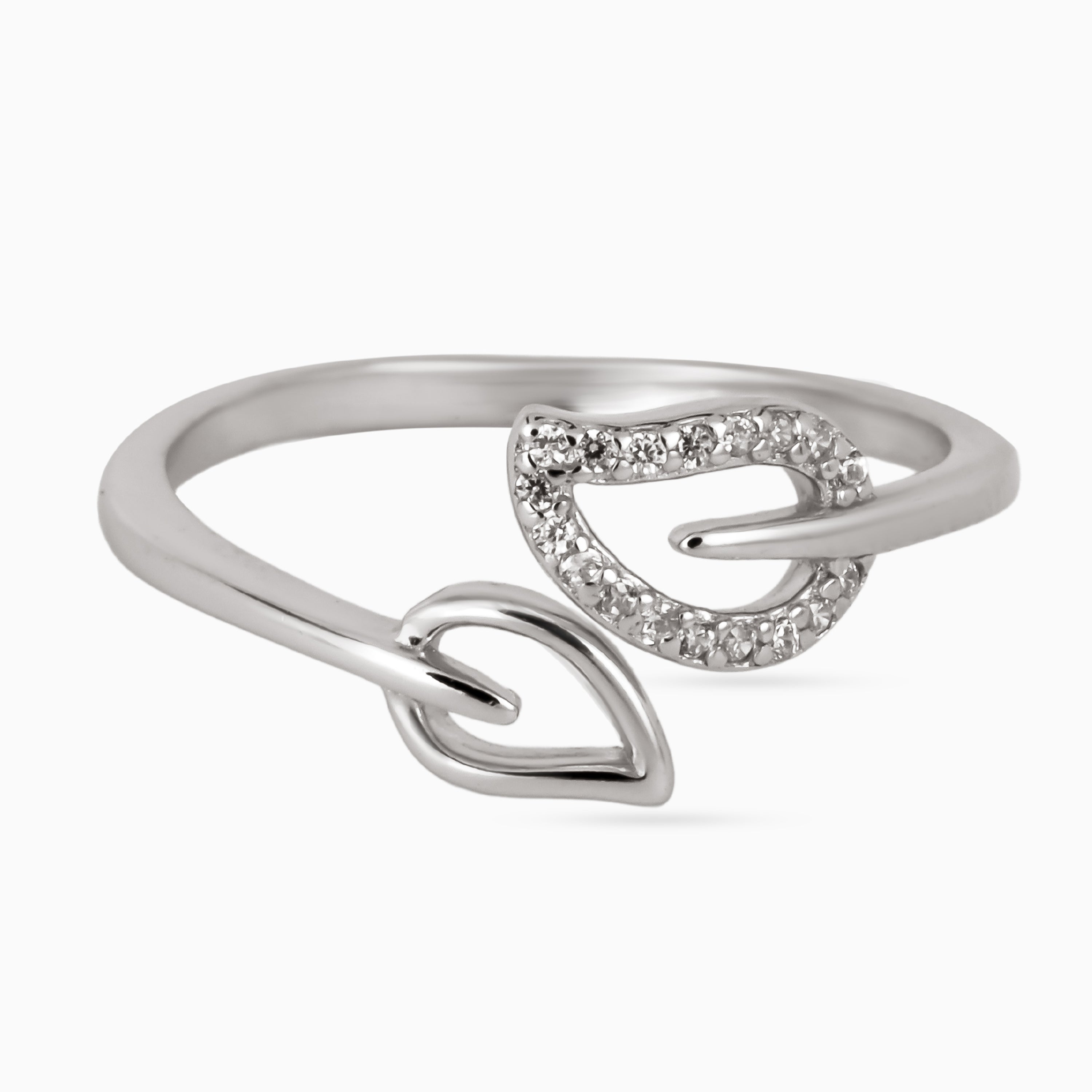 Twin Leaf Whisper Ring