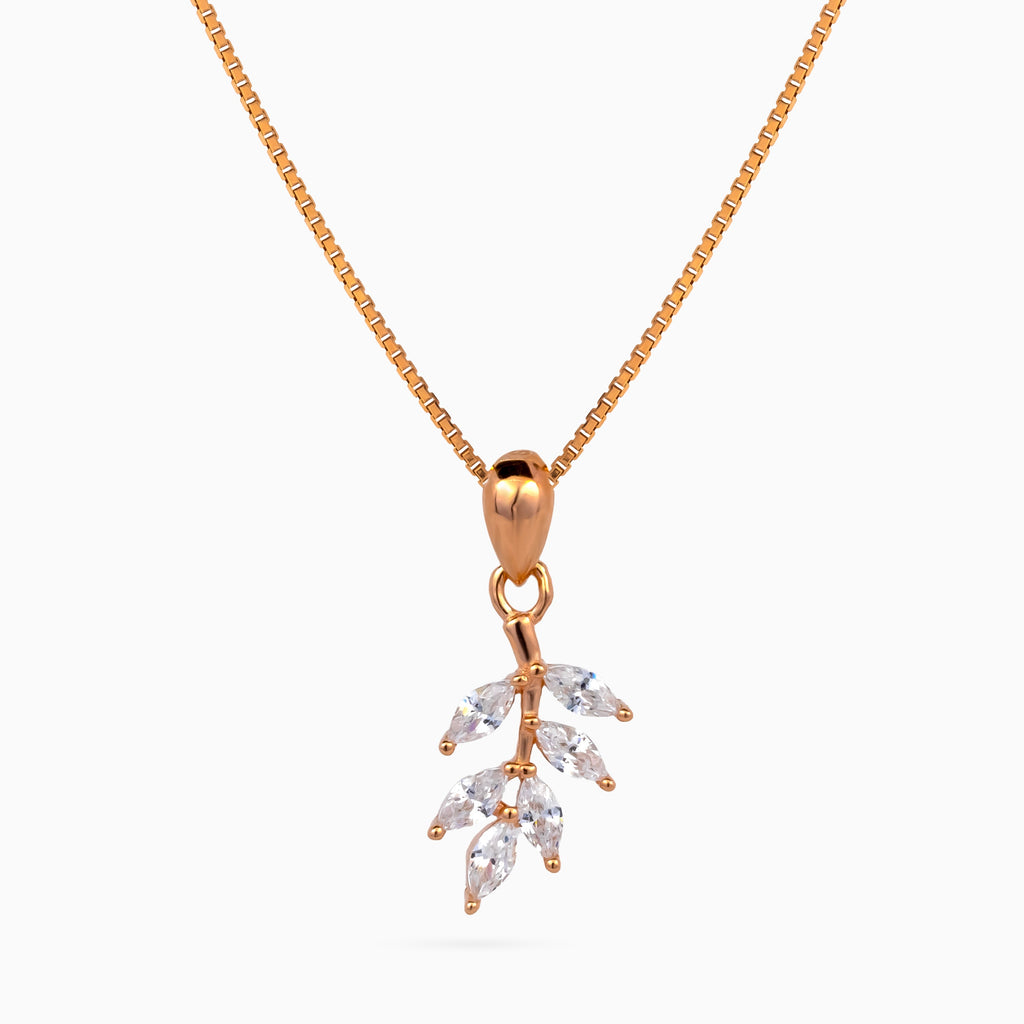 Crystal Leaflet Pendant Set