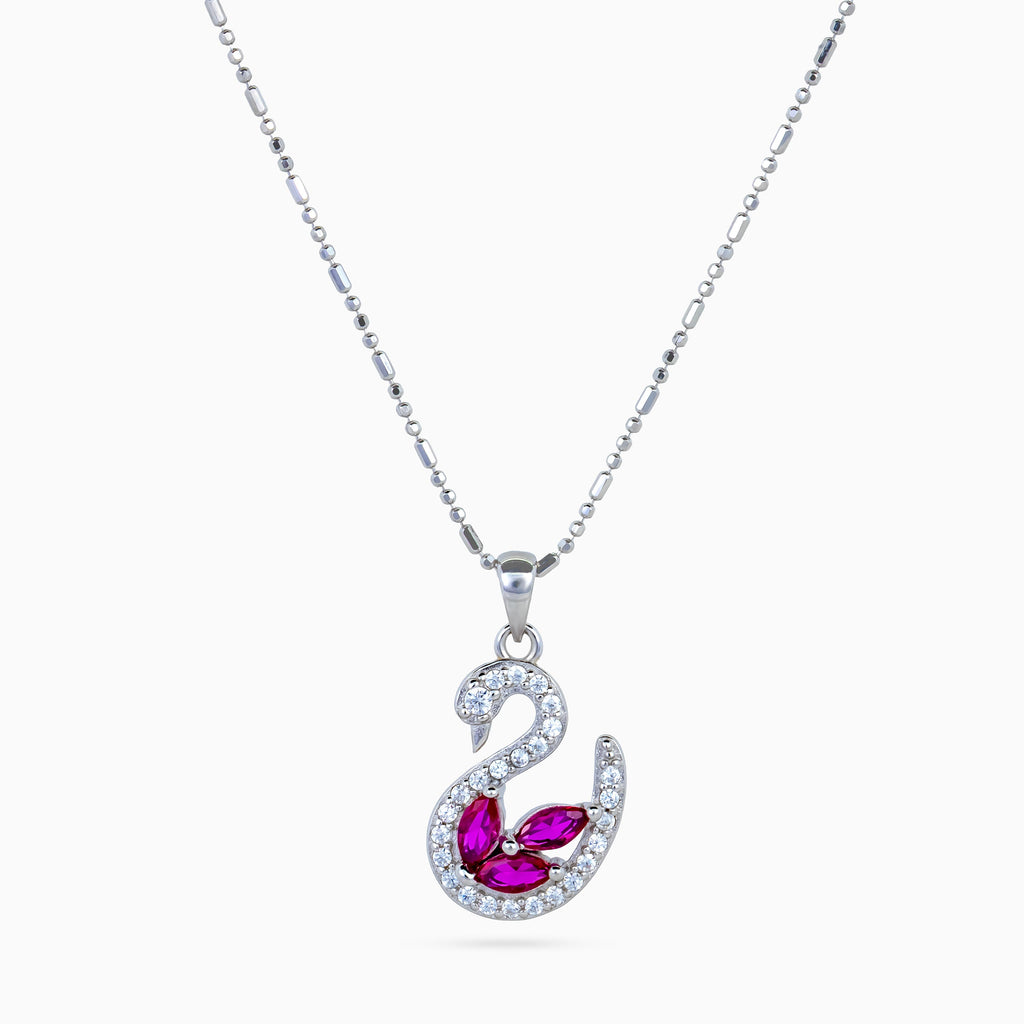 Ruby Wing Swan Pendant Set