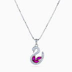 Ruby Wing Swan Pendant Set