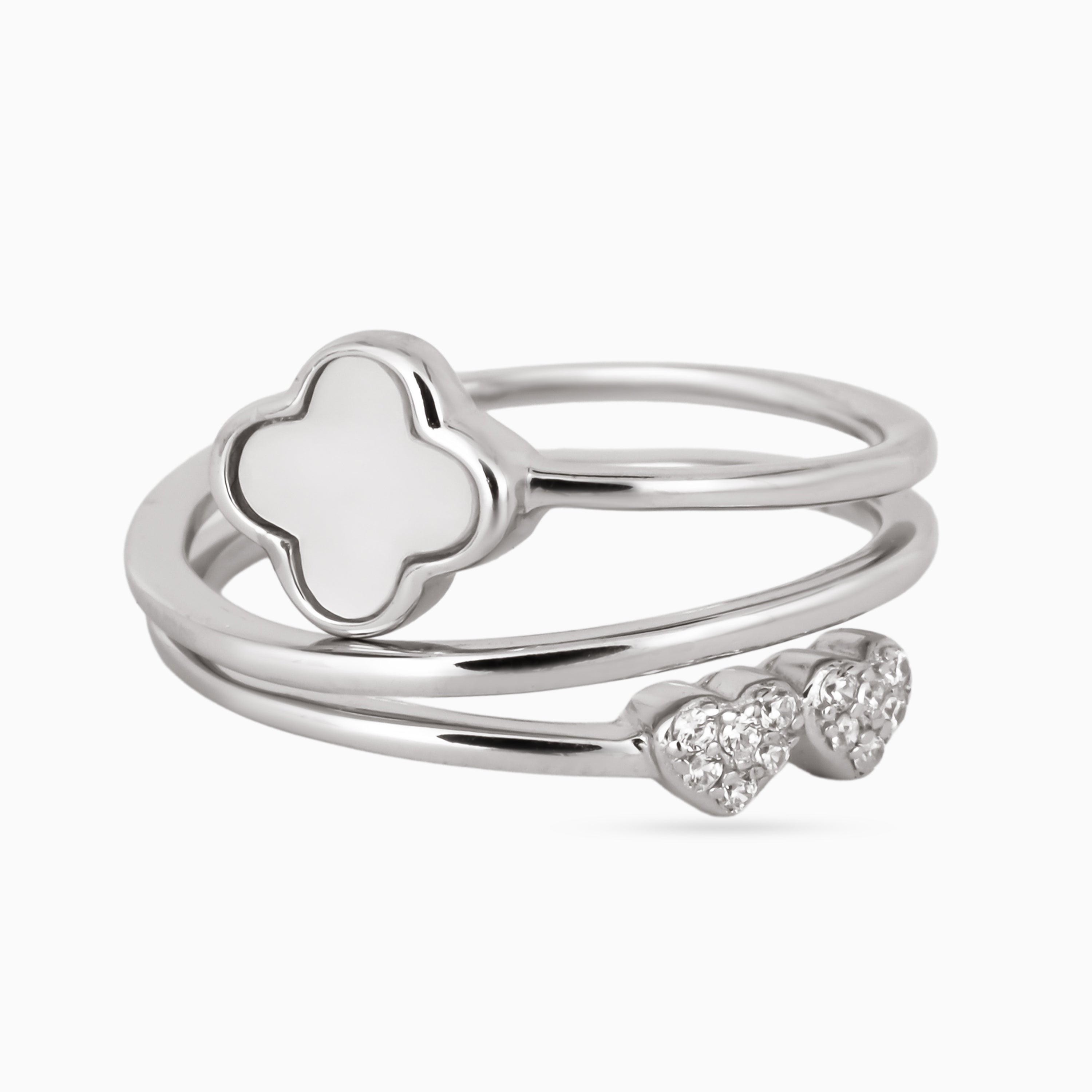 Lucky Clover & Hearts Ring