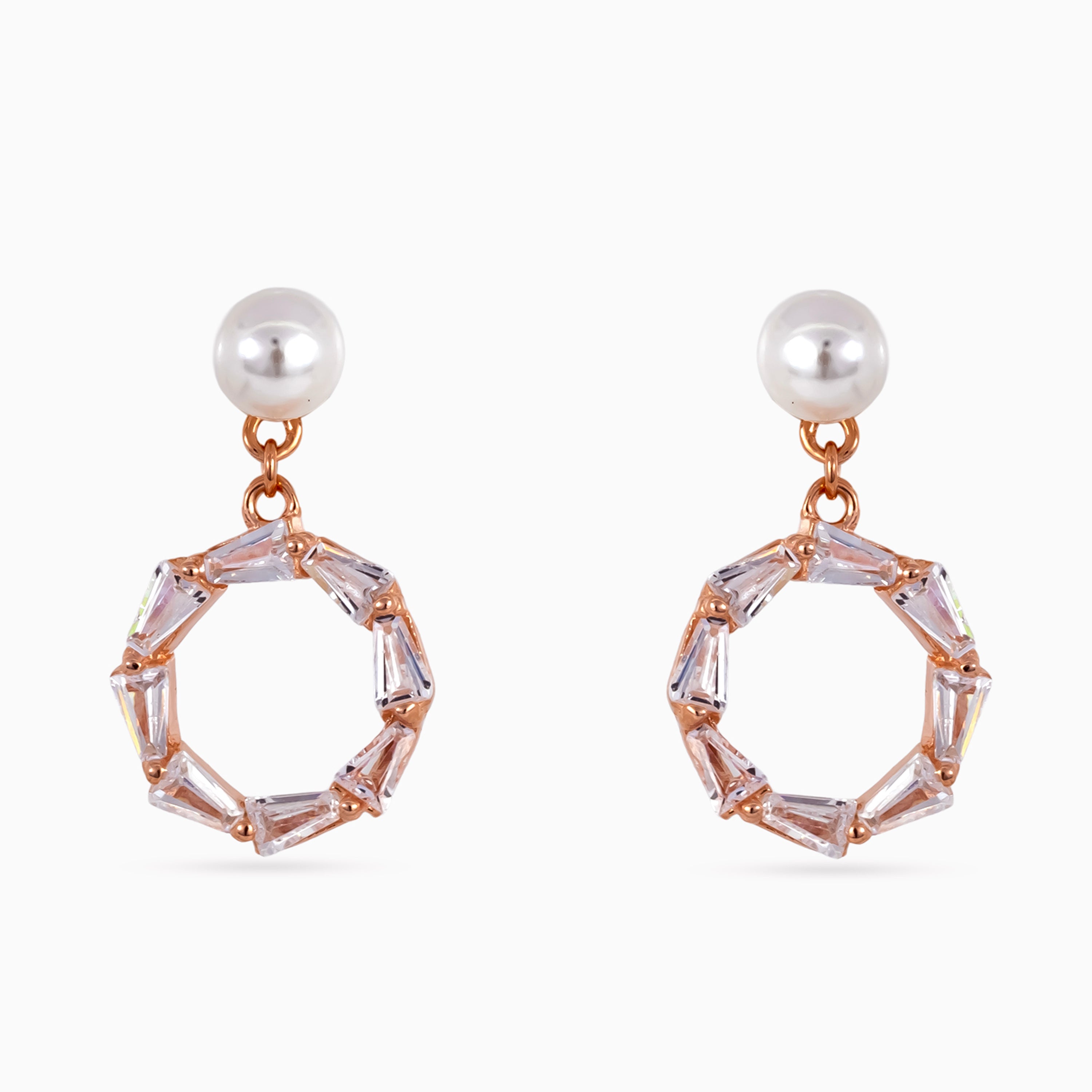 Pearl Octagon Drop Studs