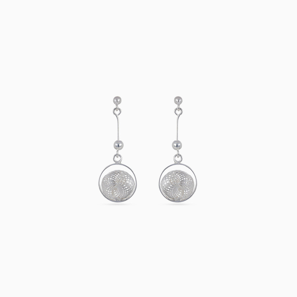 925 silver filigree medallion drop earrings, 3.75 × 1.5 cm