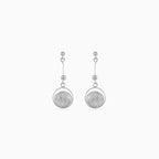 925 silver filigree medallion drop earrings, 3.75 × 1.5 cm