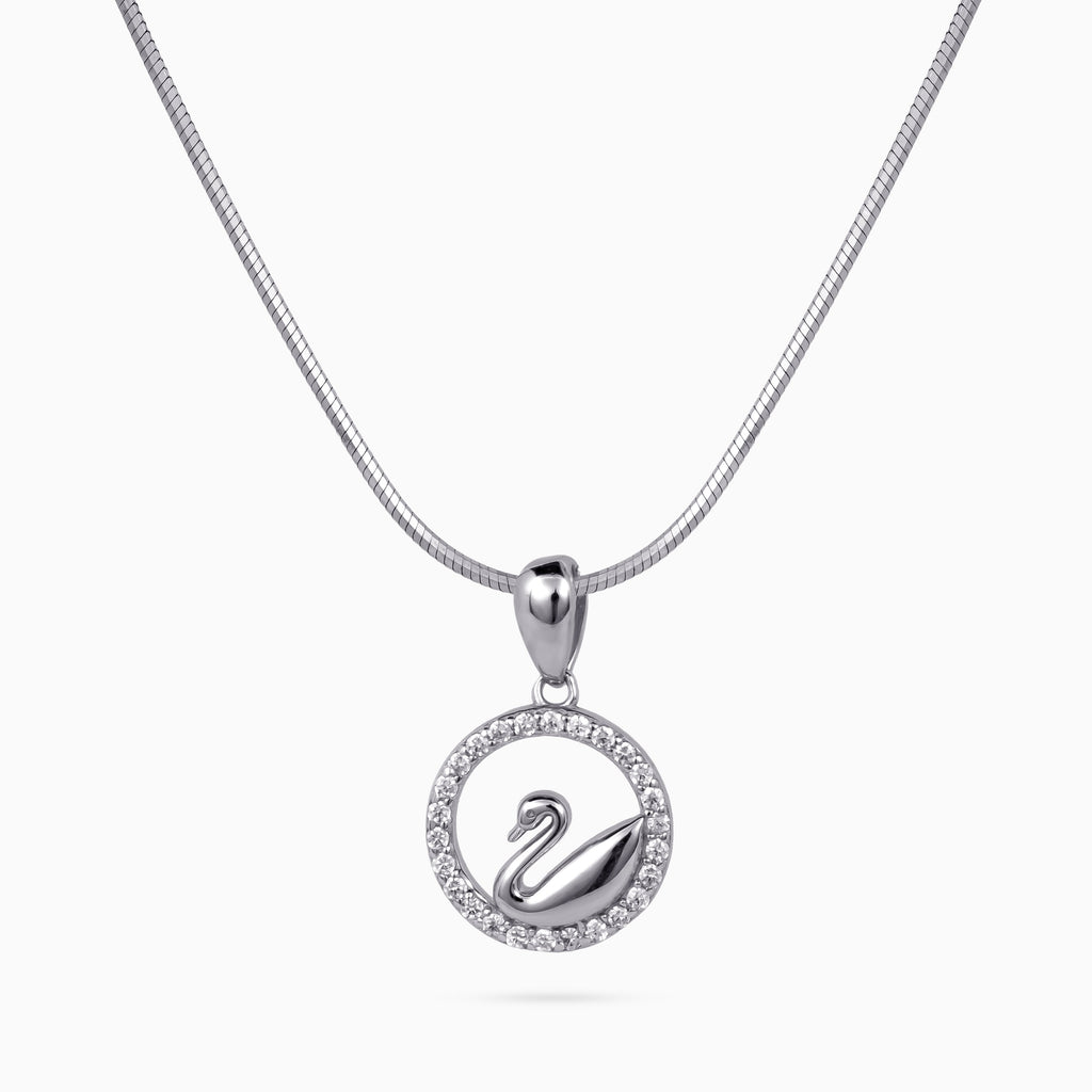 Swan Halo Pendant Set