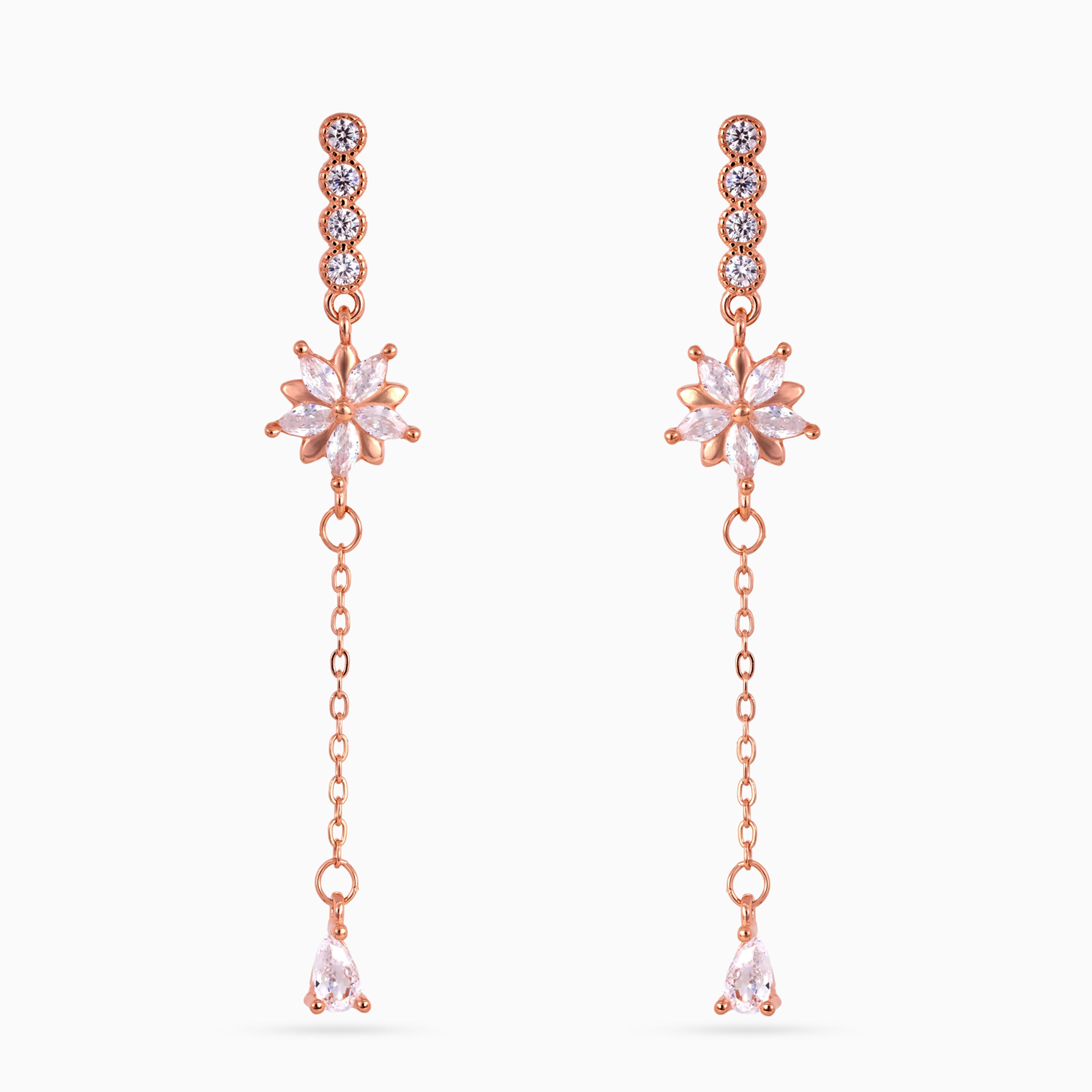 Rose gold Starburst Chain Drops