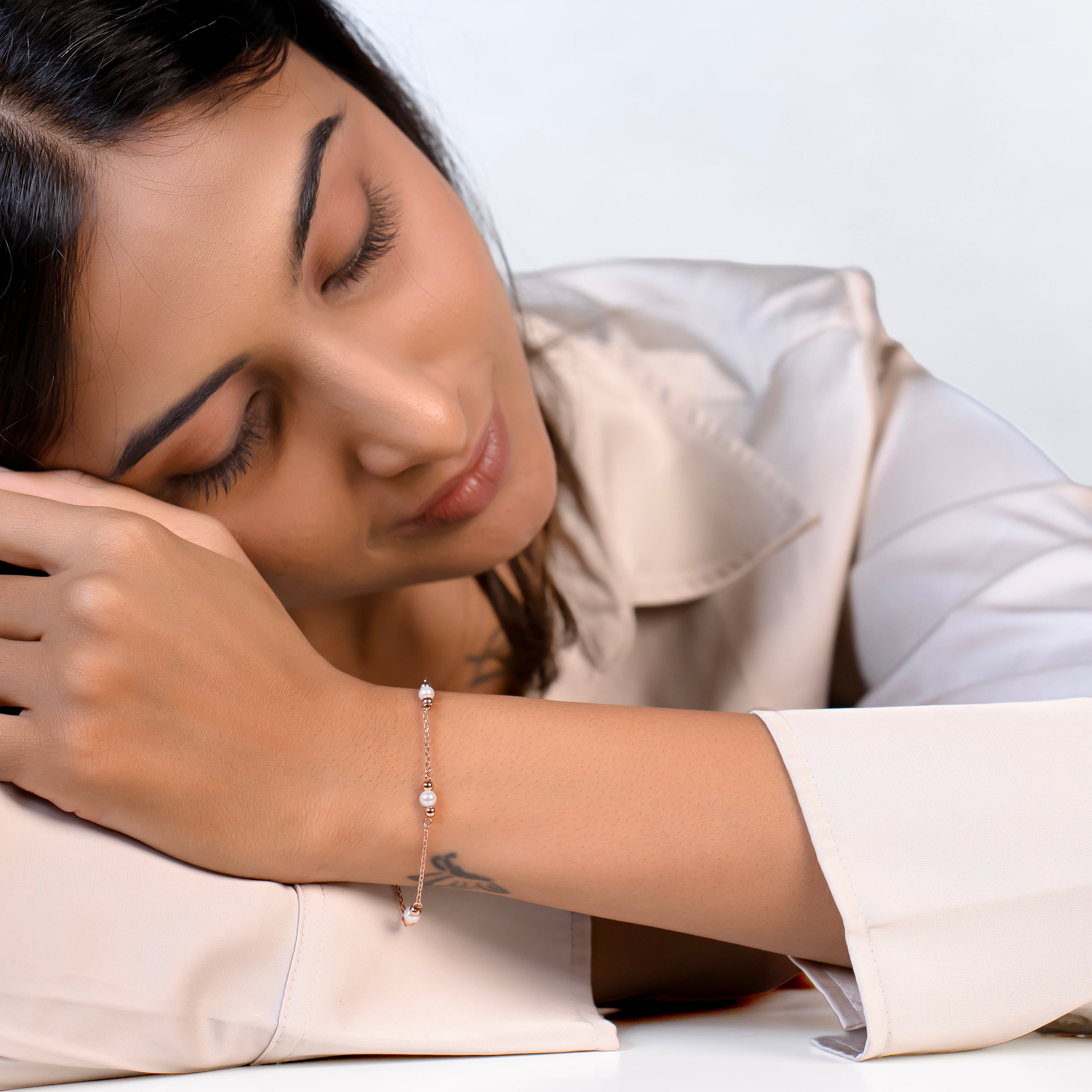 Petite Pearl Bead Chain Bracelet