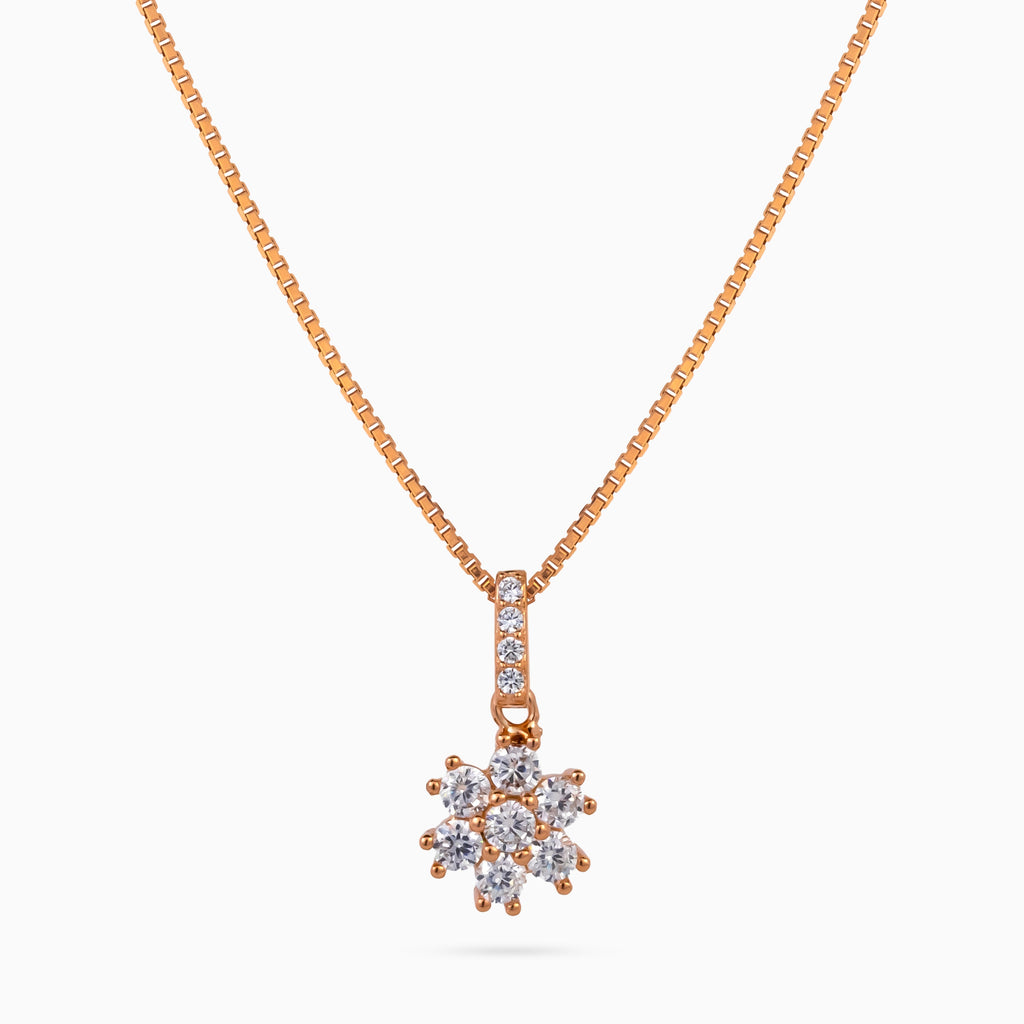 Rose Daisy Cluster Pendant Set