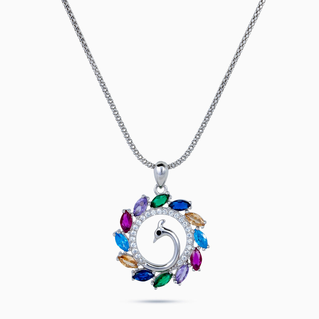 Peacock Radiance Wreath Pendant Set