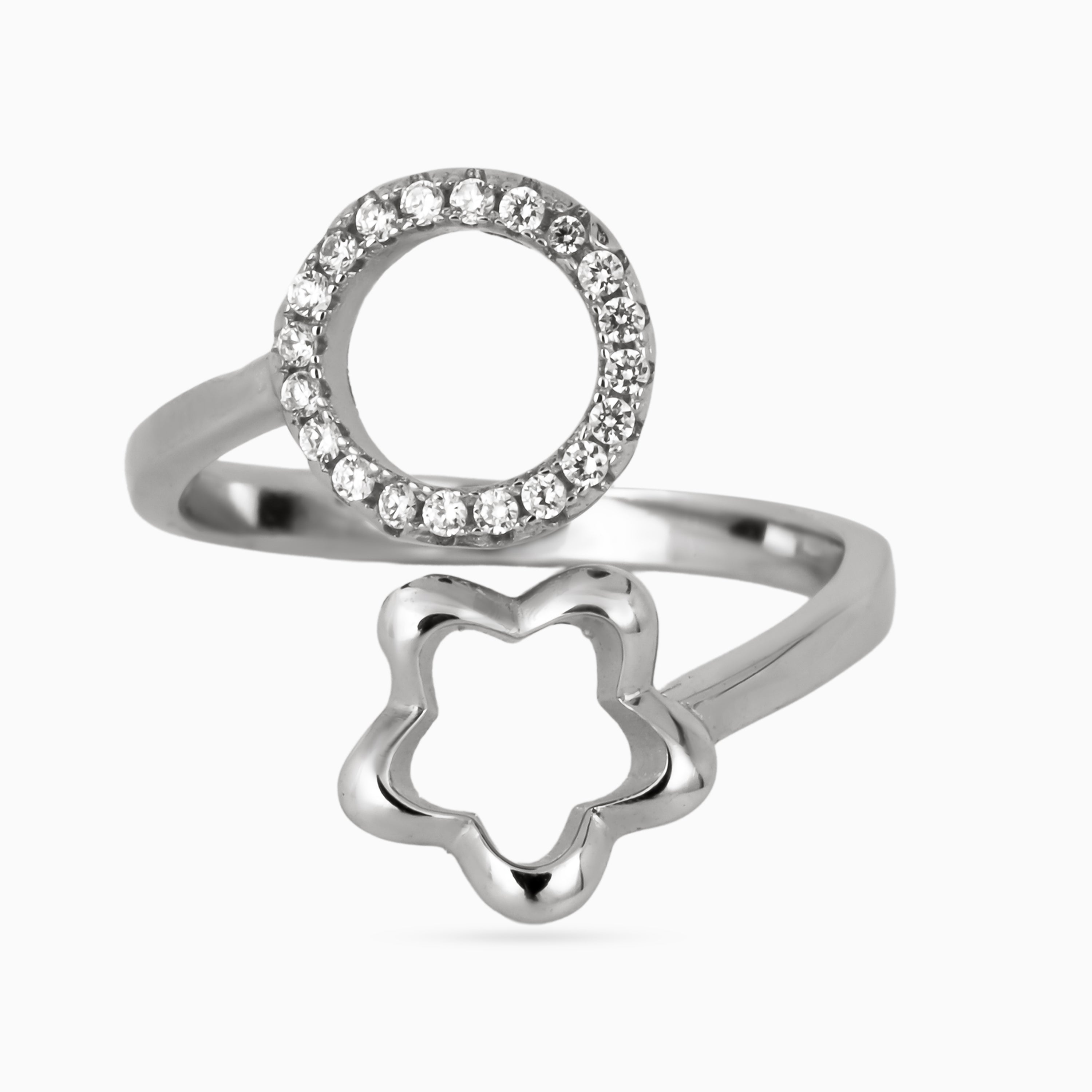 Outline Bloom & Pavé Halo Ring