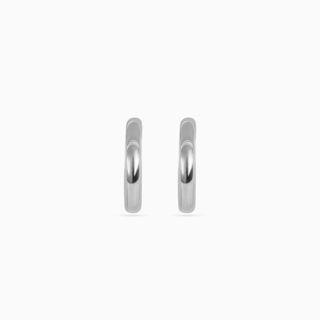 925 silver rounded mini hoop earrings, 1.5 cm