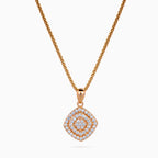925 sterling silver, rose gold, Constellation Pavé Cushion Necklace, (Stellar Lattice), 2x1.2 cm, 45 cm chain