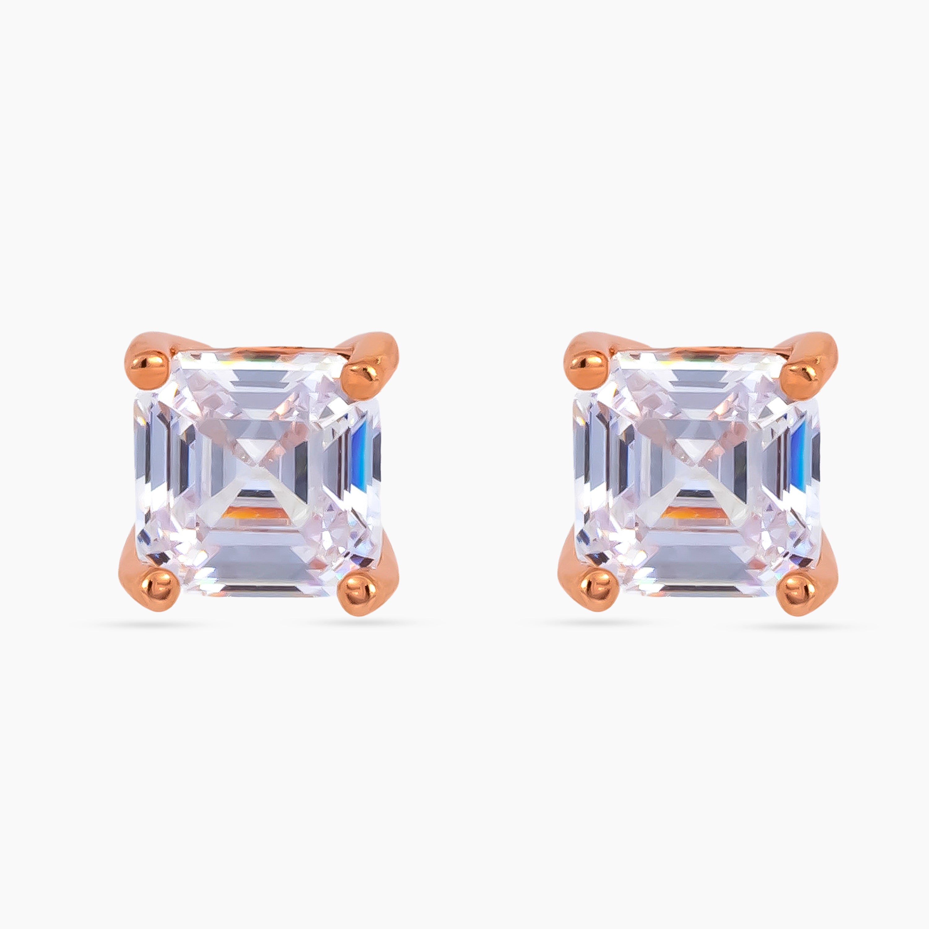 Rose Gold Asscher Glow Mini Solitaires
