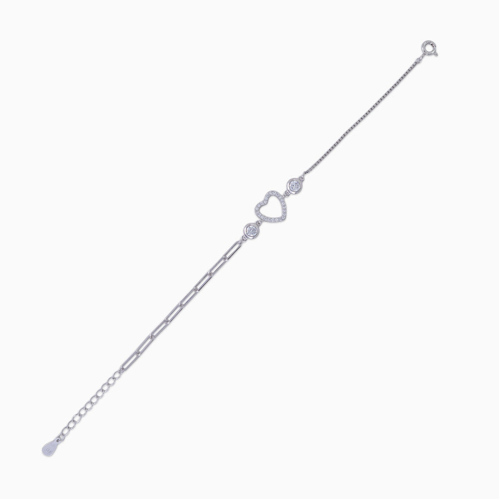 Heart Halo Link Bracelet