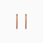 925 rose gold U hoop mini earrings, slim tube, 1.5 × 0.25 cm