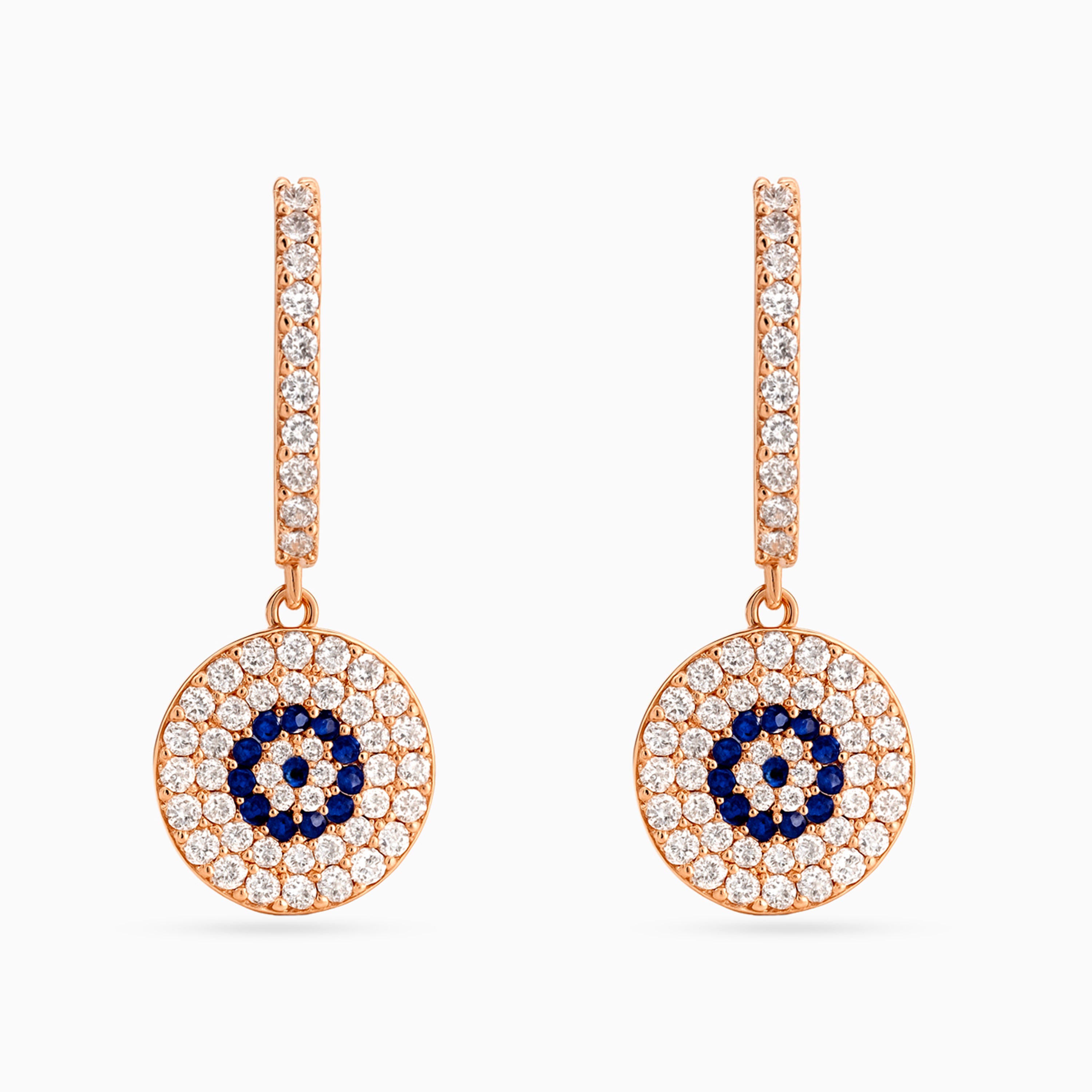Evil Eye Pavé Huggie Drops