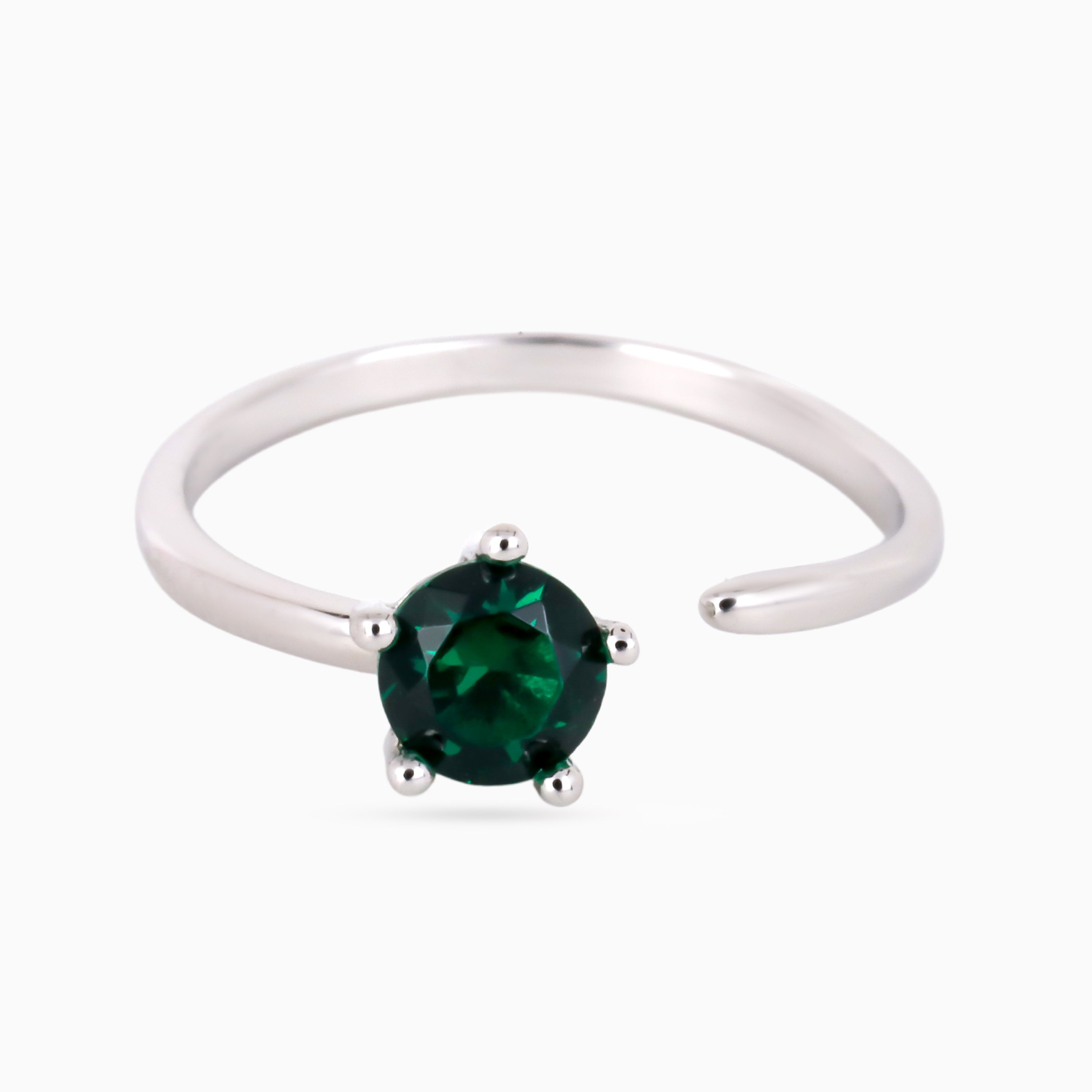 Emerald Prism Solitaire Ring